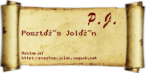 Posztós Jolán névjegykártya