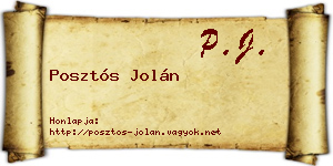 Posztós Jolán névjegykártya